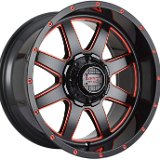 Impact-804-Gloss-Black-Red-Milled-No-drop on spoke